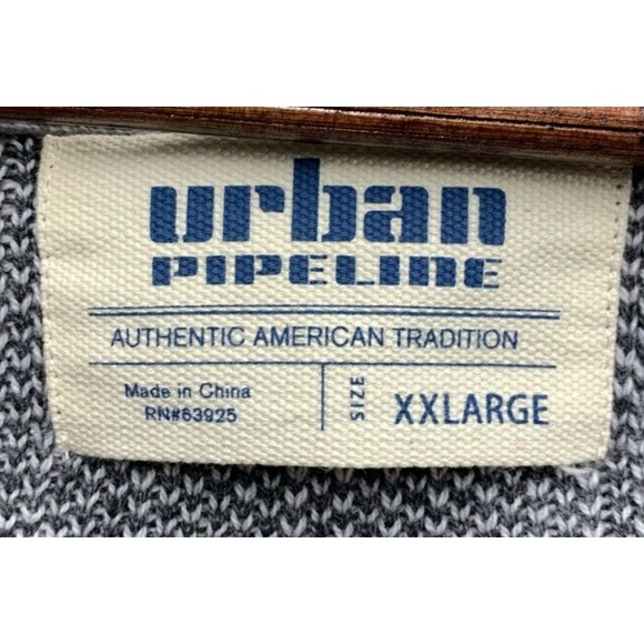 Urban Pipeline Mens Cardigan Authentic American Tradition Gray Grandpacore XXL - Picture 2 of 15